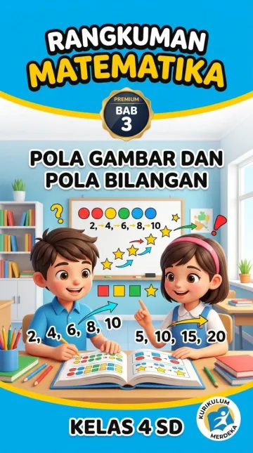 Rangkuman Matematika Kelas 4 Bab 3: Pola Gambar dan Pola Bilangan